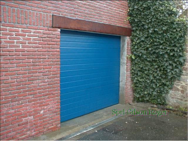 Porte sectionnelle stucco bleu winsol Beldoor namur sprl Gilson Roger 02