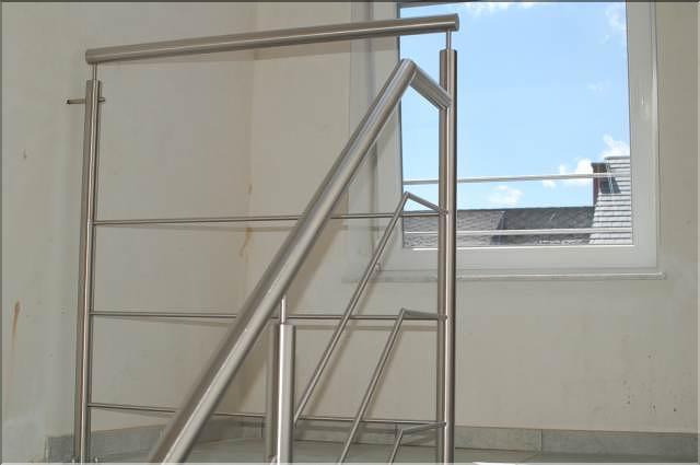 Rampe escalier Inox Flawinne ferronnerie Namur Gilson Roger 011